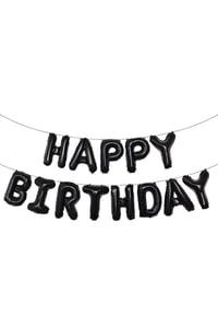 16 İnç Siyah Happy Birthday Folyo Balon Set 
