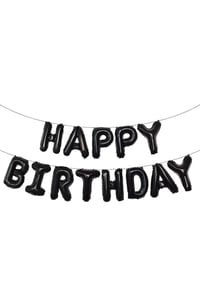 16 İnç Siyah Happy Birthday Folyo Balon Set 