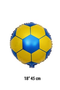 18 inç Sarı Lacivert Futbol Topu Folyo Balon-45 cm