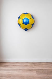 18 inç Sarı Lacivert Futbol Topu Folyo Balon-45 cm