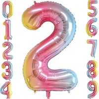 2 İki Rakam Gökkuşağı Folyo Balon 34