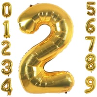 2 İki Rakam Gold Folyo Balon 32-34