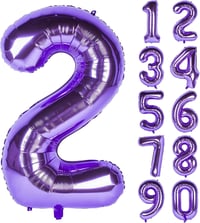 2 İki Rakam Mor Folyo Balon 32