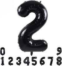 2 Siyah Rakam Folyo Balon 34