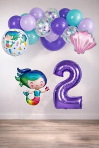 2 Yaş Deniz Kızı Temalı Doğum Günü Parti Kutlama Seti Konsept 2