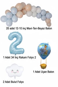 2 Yaş Mavi Gökyüzü Doğum Günü Konsepti