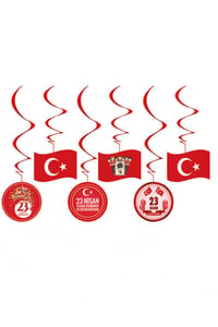 23 Nisan Kutlama Tavan Sarkıt Süs 6'lı Duvar Süsü