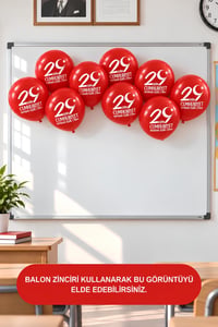 29 Ekim Cumhuriyet Bayramı Baskılı Kırmızı Lateks Balon 10'lu Set – 12 İnç