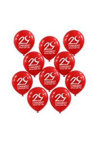29 Ekim Cumhuriyet Bayramı Baskılı Kırmızı Lateks Balon 10'lu Set – 12 İnç