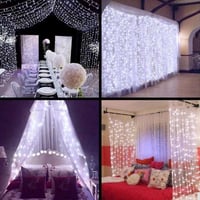 2x2 Metre Perde Beyaz Led Işık 8 Animasyonlu Kontrol Kumandalı Fişli Eklenebilir, Düğün Nişan Kına