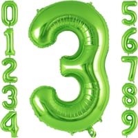 3 Rakam Açık Yeşil Folyo Balon 32-34