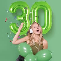 3 Rakam Açık Yeşil Folyo Balon 32-34