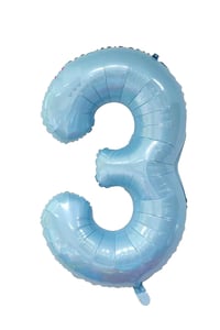 3 Rakam Bebe Mavisi Folyo Balon 32 inç 76-82 cm