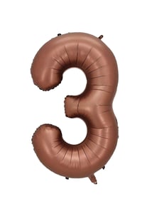 3 Rakam Karamel Folyo Balon 34 inç 76-82 cm