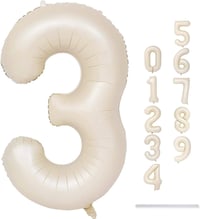 3 Rakam Krem Folyo Balon 34 inç 76-82 cm
