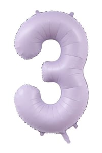 3 Rakam Lila Folyo Balon 40 inç 100 cm