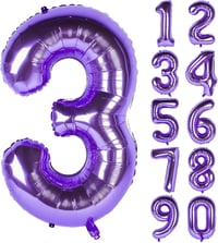 3 Üç Rakam Mor Folyo Balon 32