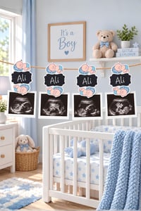 4 Adet 6Cm Yazı Yazılabilir Mavi Erkek Bebek Süs Mandalı 