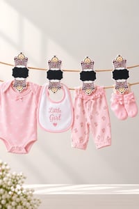 4 Adet 7 Cm Pembe Kız Bebek Süs Mandalı 