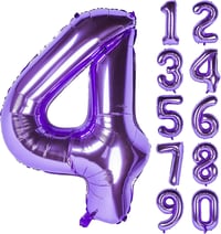 4 Dört Rakam Mor Folyo Balon 32