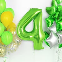 4 Rakam Açık Yeşil Folyo Balon 32-34