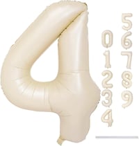 4 Rakam Krem Folyo Balon 34 inç 76-82 cm