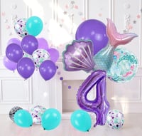 4 Yaş Deniz Kızı Temalı Doğum Günü Parti Kutlama Seti Konsept 1 