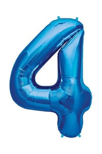 4 Yaş Mavi Konsept Doğum Günü Seti;  Kalp Yıldız Folyo Balon Set