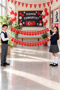 40'lı Mini İpli Türk Bayrağı Seti 6x10 cm – 3,5 Metre Ay Yıldızlı Milli Bayram Süsü