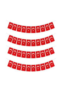 40'lı Orta Boy İpli Türk Bayrağı Seti 8x12 cm – 4,5 Metre Ay Yıldızlı Milli Bayram Süsü