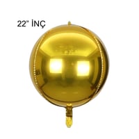 4D Büyük Boy Gold Küre Folyo Balon  22