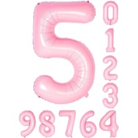 5 Beş Rakam Pembe Folyo Balon 34