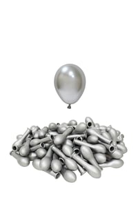 5 İnç Krom Gümüş Mini Balon 10 Adet