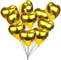 5 Li Gold Kalp Folyo Balon 15 Inç - 38 Cm 