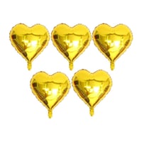 5 Li Gold Kalp Folyo Balon 15 Inç - 38 Cm 