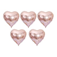5 Li Rose Gold Kalp Folyo Balon 15 Inç - 38 Cm 