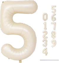 5 Rakam Krem Folyo Balon 34 inç 76-82 cm