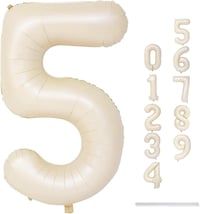 5 Rakam Krem Folyo Balon 34 inç 76-82 cm
