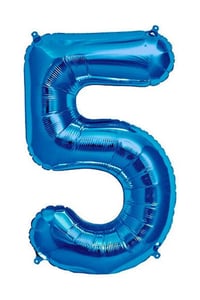 5 Rakam Mavi Folyo Balon 34 inç 76-82 cm