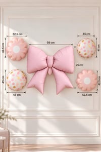 5'li Pembe Fiyonk Papatya Desenli Folyo Balon Seti – Doğum Günü Parti Süsü