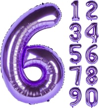 6 Altı Rakam Mor Folyo Balon 32