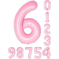 6 Altı Rakam Pembe Folyo Balon 34