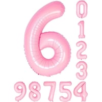 6 Altı Rakam Pembe Folyo Balon 34