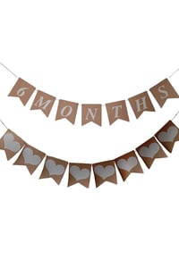 6 Months Yarım Yaş Kraft Retro Banner Ve Kalp Banner Süs  2Li Set