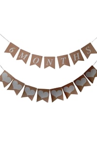 6 Months Yarım Yaş Kraft Retro Banner Ve Kalp Banner Süs  2Li Set