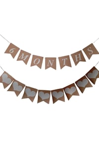 6 Months Yarım Yaş Kraft Retro Banner Ve Kalp Banner Süs  2Li Set