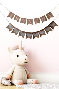 6 Months Yarım Yaş Kraft Retro Banner Ve Kalp Banner Süs  2Li Set