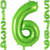6 Rakam Açık Yeşil Folyo Balon 32-34
