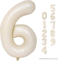 6 Rakam Krem Folyo Balon 34 inç 76-82 cm