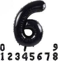 6 Siyah Rakam Folyo Balon 34
